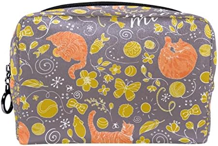 Mala šminkarska torba, patentno torbica Travel Cosmetic organizator za žene i djevojke, mačka