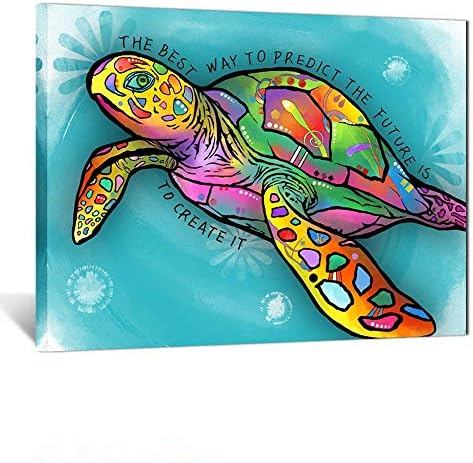 Kreative Arts morska kornjača Kreirajte budući citat moderna smiješna životinja Dekorativno slikarstvo platno štampa inspirativni Posteri uokvireni zidna umjetnost za kupatilo dječija soba vrtić zidovi dekor 24x32inch