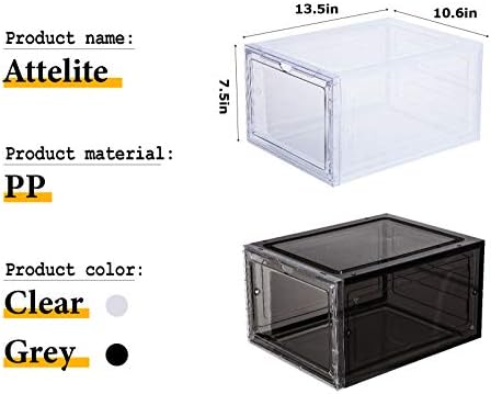 Attelite 6 pakovanje Clear + 8 pakovanje Crna velika pad prednje kutije za obuću plastična kutija