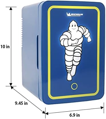 MICHELIN Portable 6 CAN Mini frižider, LED lampicana vrata, 6l kapacitet, plavi, hladnjak za putovanja