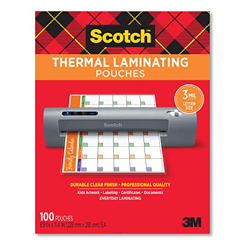 Scotch Thermal Laminating Pouches, 8.5 Inches x 11 Inches, 100 inches