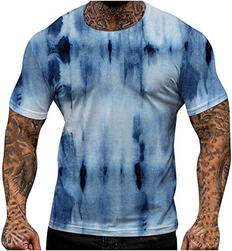 Tank Tops for Mens Daily Casual Sport Vest Cool Print Expanded Shoulder Crew Neck T-Shirts