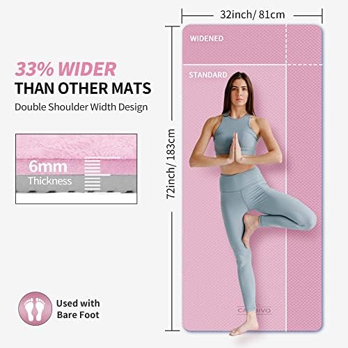 CAMBIVO Extra Wide Yoga Mat za žene i muškarce, Eco-Friendly SGS Certified, veliki TPE fitnes Mat za jogu, Pilates, trening