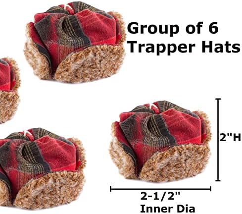 Tvornička direktna zanatska grupa od 6 mini crvenih lovačkih kariranih Traperskih šešira za kreiranje