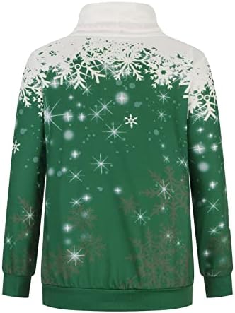 Božićni duks džemper ženski pulover s dugim rukavima na vrhu Xmas stil stabla Fawn print kaput