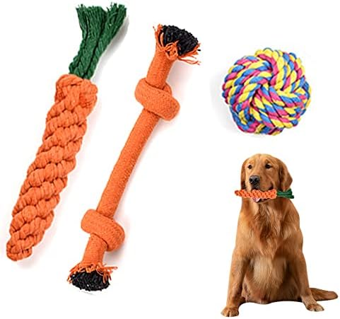 Aotip 3pcs pasa žvakaće igračke za male pse za male sa žvakače, igračke za konop za pse za izdržljive igračke