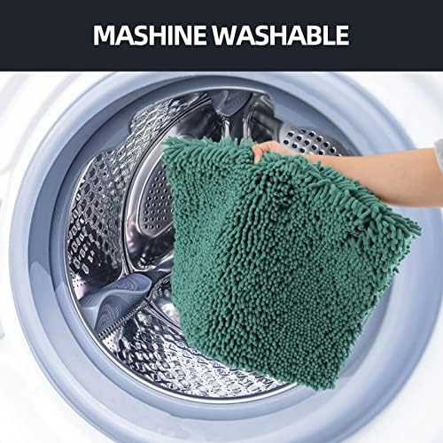 REMFLY 32 × 20 inča zelena plišana prostirka za kupanje, prostirka za kupatilo, mekana i pahuljasta, neklizajuća, Super upijajuća i debela, tepih od ženila koji se može prati u mašini