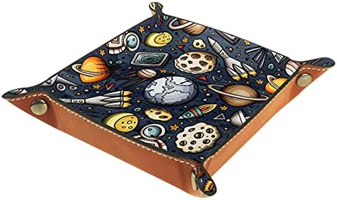 Sklopivi Rolling Dice igre Tray koža Square nakit ladice & gledati, ključ, novčić, Candy Storage Box Space Planet Univerzum