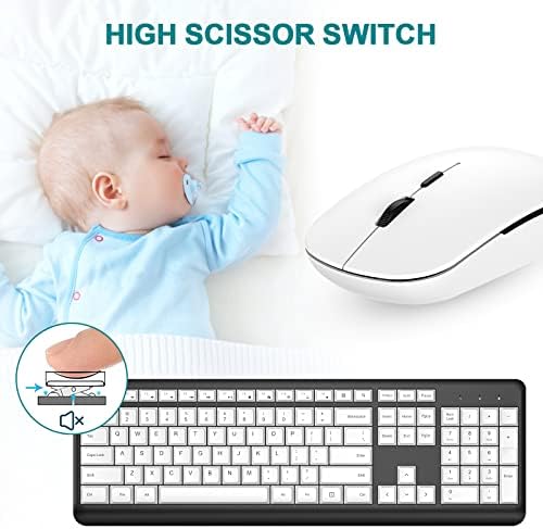 Kombinacija bežične tastature i miša, 2.4 G ergonomska bežična tastatura i miš Set bežične tastature i miša u