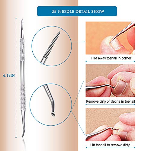 Premium 6kom alati za urasle nokte, turpija za nokte i podizač, alat za tretman nožnih noktiju, makaze za uklanjanje