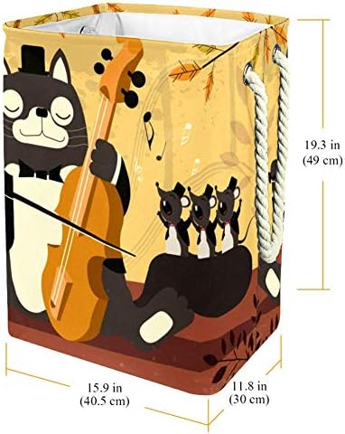 Unicey Cat muzika koja svira Erhu veliku kantu za skladištenje sklopiva korpa za veš za jaslice i dečiju