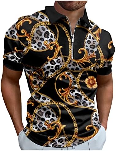 Košulje za muškarce, muške patentne Polo majice kratki rukav Casual Slim Fit Atletski Tenis Golf polo majice