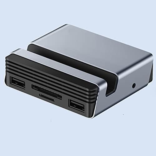TWDYC USB C Hub Type - C priključna stanica Type-C do 4K HDMI-kompatibilni PD SD/TF čitač kartica RJ45 stalak za držač telefona