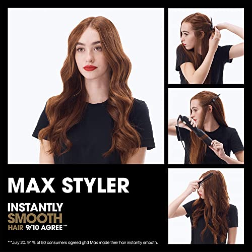 Ghd Max Styler Essentials Trio | Maksimalna ravna gvožđa za kosu, tjelohranitelj za zaštitu topline, a četkica za kosu za veslanje za gustu kosu