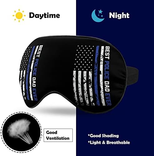 Najbolji policijski tata ikad plava linija Američka zastava za spavanje maska ​​za spavanje mekano povez sa prenosnim maskom za oči s podesivim kaišem za muškarce žene