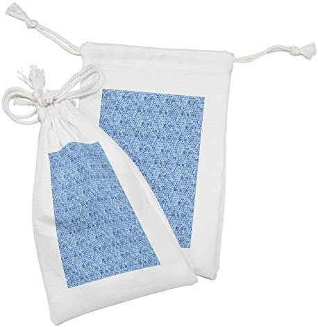 Ambesonne Oriental tkanina Torbica set od 2, jednobojni dizajn uzorak simboličke uskrsne zvijezde u plavim tonovima, male torbe za vuču za toaletne potrepštine maske i favorizira, 9 x 6, plavo morsko plavo