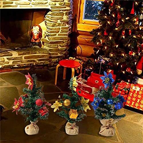 Shypt Mini božićno drvce sa ukrasima, delikatno ukrašena božićna drvca sa ukrasima srušenim božićnim