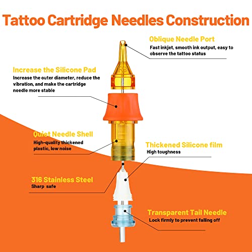 Igle za tattoo - 10pcs za jednokratnu upotrebu tetovaže za jednokratnu upotrebu igle za igle za igle za prste uloge za igle za igle za kuhanje Shader Magnum za tetoviranje # 12 Cartridge standard 0,35 promjera 0,35