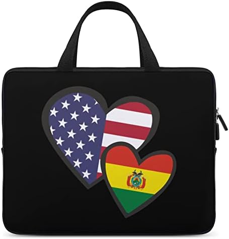 INTERLOWLing Hearts American Bolivijanska zastava Laptop Case Slim Computer vrećica za posao