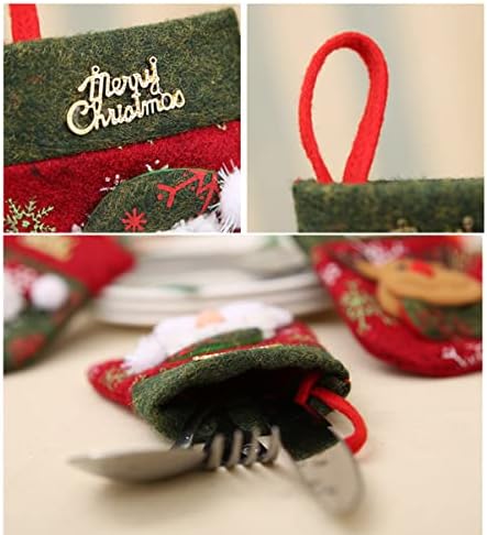 BESTonZON 4 kom Santa za Flatware u obliku Holiday Snowman Supplies Party večera Božić Ornament meke Božić džepovi Pribor ukras Favorssnowman Cover Tabela poslastica nosioci, torbice i