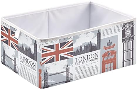 Kataku London Retro Cube za odlaganje za organizaciju, pravokutne kockice za pohranu tkanine za skladištenje za Cube Organizator sklopivih košara za pohranu za police dnevni boravak
