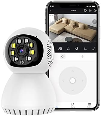 Goluodck Sigurnosna kamera unutar bežične bežične kamere, 360 stepeni panoramska kamera, 5g Dual Band WiFi kamera, HD 1080p Početna stranica, sigurnosni fotoaparati monitor za bebe / stariji / kućni ljubimac