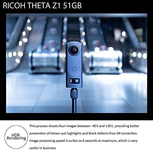 RICOH Theta Z1 51gb Crna 360 ° Kamera,CMOS senzori, povećana unutrašnja memorija sa poklopcem sočiva TL-2