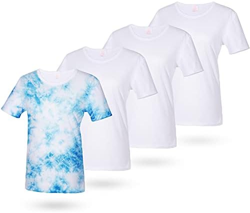 Geyoga 4 komada sublimacija prazna majica bijele poliesterske majice za djevojčicu tinejdžeri sublimacija