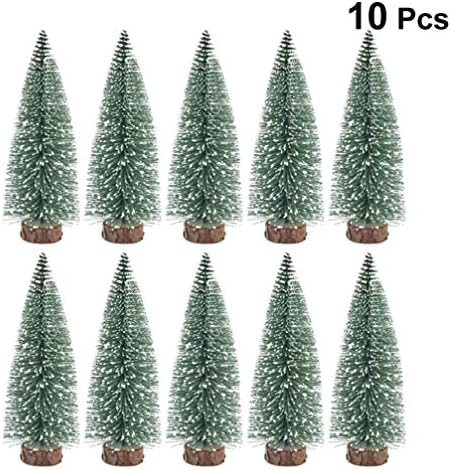 Ultnice Mini božićno drvce Mali borovo drvo s dlakom sa snijegom natkrivenim borovim plemenim ukrasima za Xmas Holiday Party Home Stonje Dekor stabla 10pcs