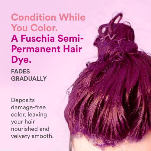 Inh polutrajna boja kose fuksija Kristal, regenerator za taloženje boje, privremena farba za kosu, Maska za kosu koja kondicionira nijansu, sigurna, ružičasta boja za kosu-6oz