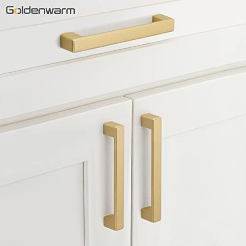 Goldenwarm 10 pakovanja zlatna ladica povlači 5 inča kabinetni hardver zlatni kuhinjski hardver ručke