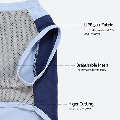 Fitwarm 2 pakovanja UPF 50+ UV košulja za zaštitu od sunca, brzo sušna ljetna odjeća za male pse za djevojčice, lagani prozračni prsluk za hlađenje, Reflektirajuća naljepnica za kućne ljubimce, narandžasta, plava, mala