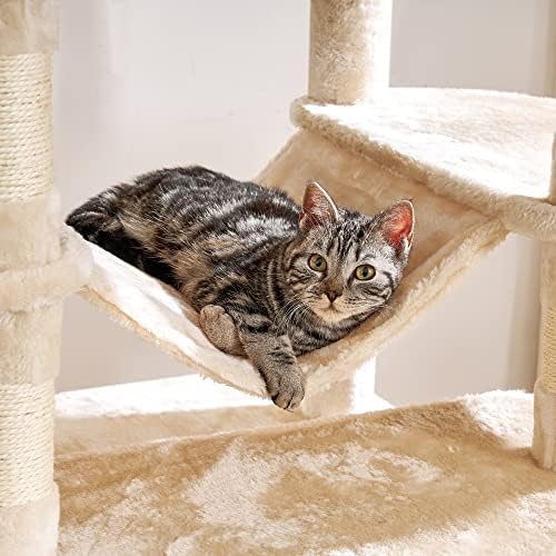 BEWISHOME Veliko mačje drvo za zatvorene mačke Cat Tower Condo sa Sisal stubovima za grebanje smuđevi kuće
