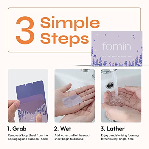 FOMIN-antibakterijski papirni sapuni za pranje ruku - Jasmine prijenosni putni sapuni, rastvarajući Mini sapun za kampiranje, prijenosni sapuni