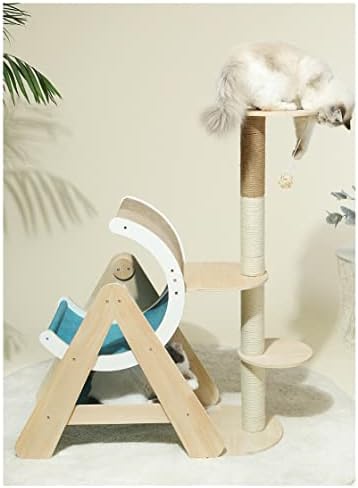 LEPSJGC penjački okvir za mačji most Drvo kućica za kućne ljubimce mačka na drvetu krevet viseća mreža Sisal
