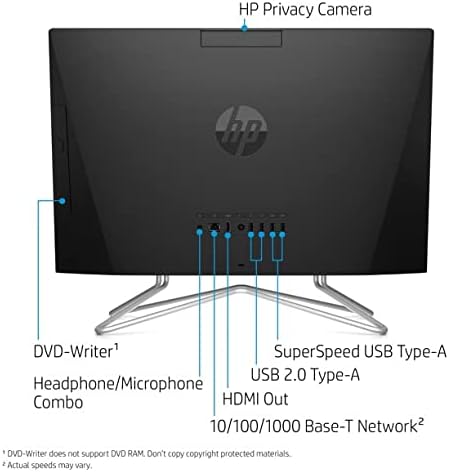 2022 HP All-in-One Desktop | 22 '' FHD IPS ZBD ekran protiv sjaja | 2-jezgra Intel I3-1115G4 | Radeon Graphics | 16GB DDR4 RAM 512GB NVME SSD 1TB HDD | DVD | WiFi | BT | Web kamera | Crna | Windows 11 dom