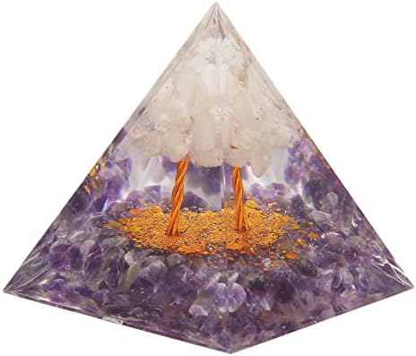 PLPlaaoo Orgone Kristalna piramida, izvrsna kristalna piramida, 2,4x2,4x2.4 u orgonu kristalno piramida, pozitivna zacjeljivanje energije kristalna piramida, izdržljiva kristalna piramida za dekoraciju kućnog ureda