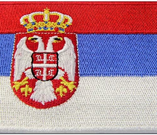 Zastava Srbije vezeni zakrpa srpskog balkanskog gvožđa na šivanju na nacionalnom amblemu