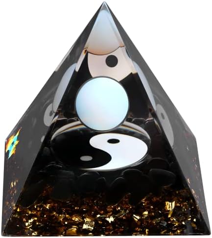 Taiji, tai chi, yin yang u ljekovitim kristalnoj orgonu piramide-liječenje orgonita čakre Crystal piramida-feng shui kristal dragi kamenje i bagua osam dijagrama, čakra energetskog kamena-joga amulet reiki dekor