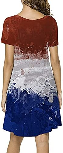 Narhbrg Slatka patriotska mini haljina Ženska ležerna ljetna majica Haljina za sunčanje Haljina