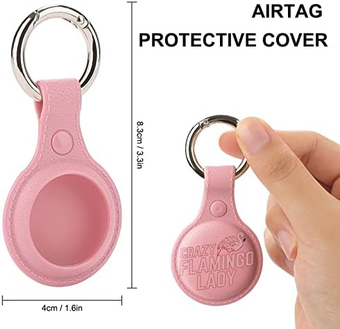 Crazy Flamingo Lady Holder za AirTag privjesak za ključeve TPU zaštitni poklopac Slučaj Locator oznaka za novčanik