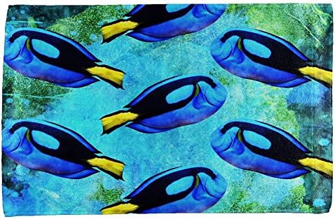 Plavo tang ribe tropsko prskanje cijelim ručnikom ručnika više standardne veličine