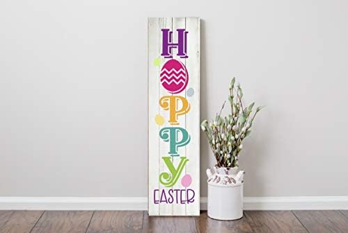 Twisted R Design HOPPY Uskršnja jaje Jedinstveni vertikalni proljetni dekor Drveni znak, 24 Viseća