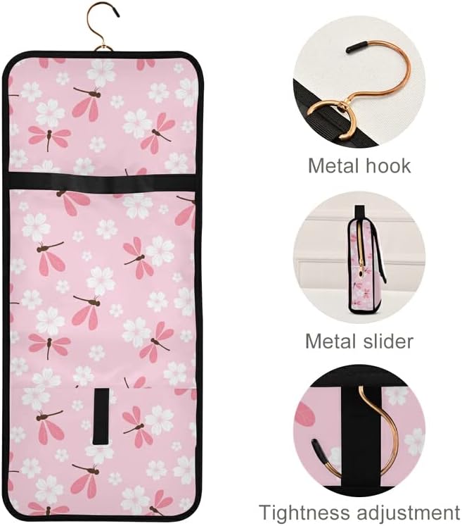 Mnsruu toaletna torba Sakura cvijeće i zmajevi viseći torba za šminku za toaletne potrepštine 3 kom. TRAVNI TOČALI