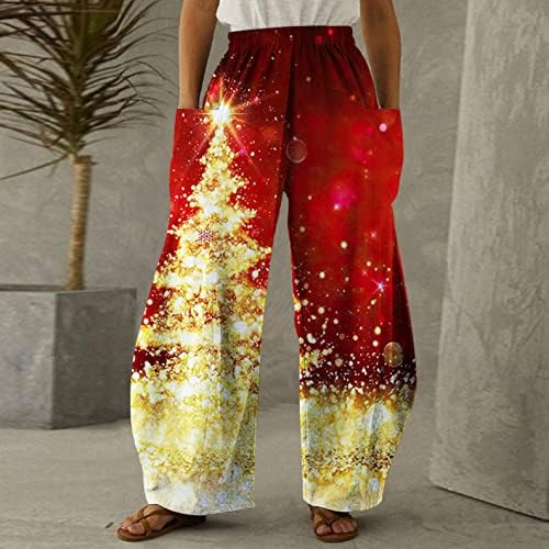 Fedulk Boho harem hlače za žene Saobavljeni hipi Palazzo Capri yoga hlače modne Y2K božićne paštake pantalone pantalone