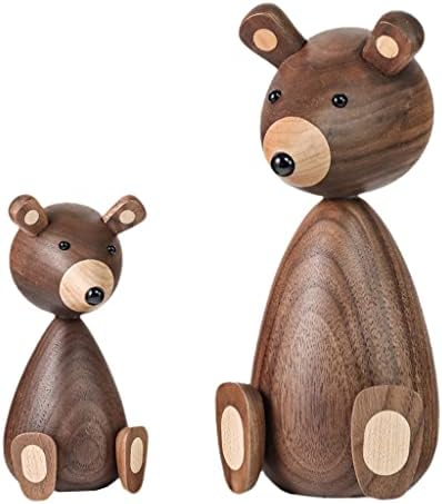 N / A drvene smeđe medvjeda figurice nordijski modni dizajn Drveni objekti za zanat za vodu Pokloni Dodatna