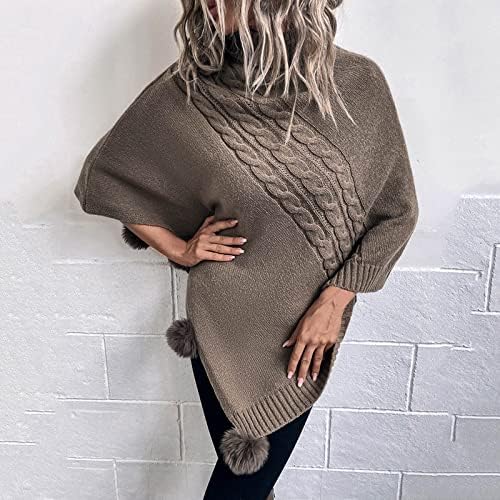 Rukavi za pokrivanje za žene Dressy Women jesen zima kablovski rever pulover pleteni džemper Cape