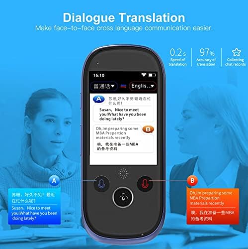 LYSLDH K1 Pro uređaj za pametnog glasovnog prevodioca sa 2.4 inčnim ekranom osetljivim na dodir WiFi / Hotspot veza/Offline podrška 77 jezika