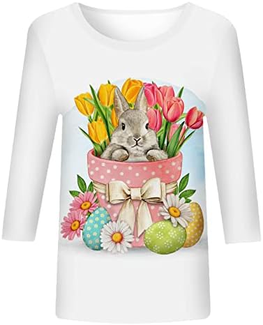Uskršnje košulje za žene slatka zeko uskršnja jaje tiskana majica na vrhu casual labavih kratkih rukava grafički tees vrhovi