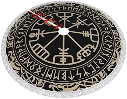 Crni Celtic Viking Magical Runic Compass Božićna suknja Red Christmas Dekoracija stabla Nova godina Svečana praznika Dekor 36